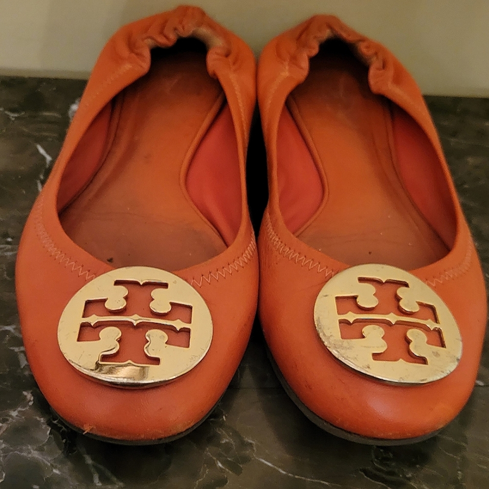 Tory burch leather ballet flat shoes